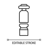 wijnbeschermer en fles met kurk lineair pictogram vector