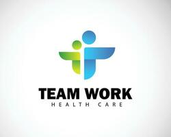 team werk logo creatief icoon ontwerp abstract slim onderwijs vriendschap leider Gezondheid zorg logo vector