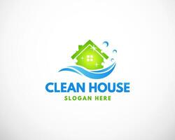 schoon huis logo creatief ontwerp sjabloon vector