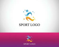 sport logo creatief ontwerp abstract mensen rennen Mens atletisch vector