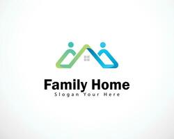 familie logo creatief huis gemeenschap ontwerp concept zorg vector