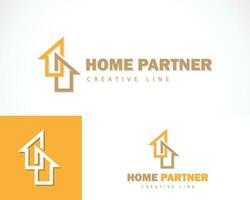 huis logo creatief aansluiten team gebouw ontwerp concept lijn creatief bedrijf bouwen vector