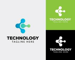 tech logo molecuul logo aansluiten logo creatief symbool logo vector