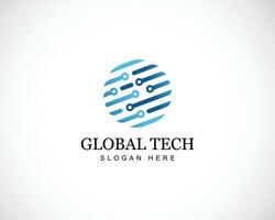 globaal tech logo creatief ontwerp concept cirkel systeem aansluiten vector