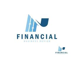 financieel logo creatief groei bedrijf teken pijl afzet brief n ontwerp vector