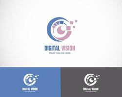 digitaal visie logo creatief cirkel camera pixel vector