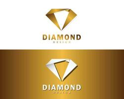 diamant logo creatief ontwerp concept elegant goud kleur helling vector