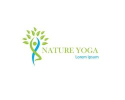 natuur yoga logo boom yoga logo yoga creatief logo vector