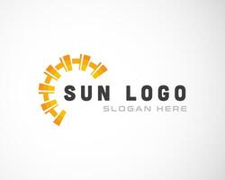 zon logo creatief zon cirkel logo symbool creatief gemakkelijk vector