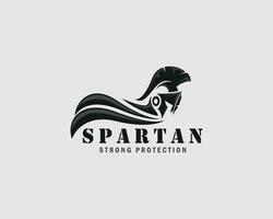 spartaans logo creatief ontwerp concept schild sterk helm bescherming zwart vector Mens