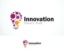 innovatie logo creatief lamp tech logo ontwerp aansluiten logo slim onderwijs vector