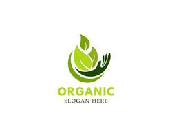 biologisch logo creatief natuur kruiden zorg ontwerp concept vector