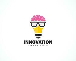 innovatie logo creatief lamp slim onderwijs icoon ontwerp hersenen vector