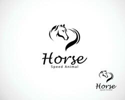 paard logo creatief zwart vector sterk snelheid dier icoon concept