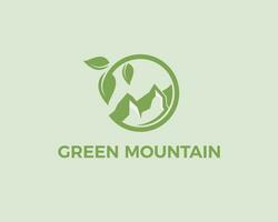 groen berg logo creatief berg logo vertrekken logo vector