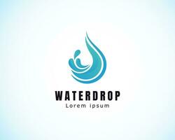 water laten vallen logo creatief water laten vallen kunst trek mineraal aqua logo vector