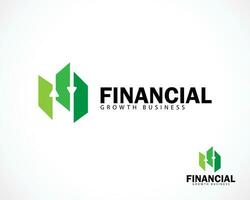 financieel logo creatief groei bedrijf icoon symbool pijl investering m logo vector