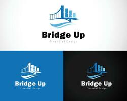 brug logo creatief ontwerp modern bedrijf financieel groei gebouw pijl omhoog diagram vector