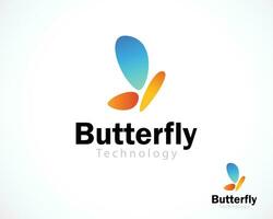 vlinder logo. luxe lijn logotype ontwerp. universeel premie vlinder symbool logo. technologie vector