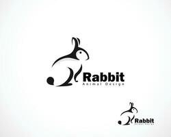 konijn logo creatief dier zwart vector ontwerp creatief