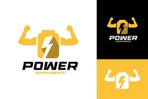 macht bout energie supplement logo ontwerp vector