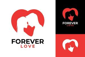 paar waar liefde verhaal logo ontwerp vector