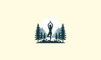 vector illustratie van logo yoga vlak ontwerp