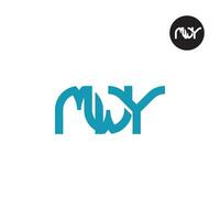 brief mwy monogram logo ontwerp vector