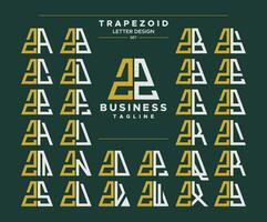 reeks van meetkundig trapezium vorm brief z zz logo ontwerp vector