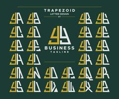 reeks van meetkundig trapezium vorm brief y yy logo ontwerp vector