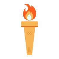 fakkel vector illustratie, icoon ontwerp, geïsoleerd Aan wit achtergrond, olympisch vlam