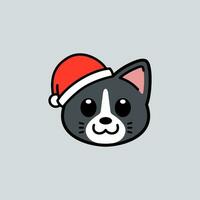 kat vervelend de kerstman hoed illustratie vector