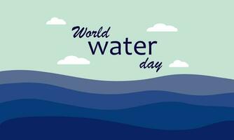 wereld water dag is een vector abstract concept van de oceaan. opslaan water - ecologie, zorgzaam voor de planeet