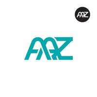 brief aaz monogram logo ontwerp vector