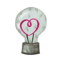Valentijnsdag lamp, hand- getrokken waterverf ontwerp element vector