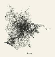 stad weg kaart van Rome, Italië vector