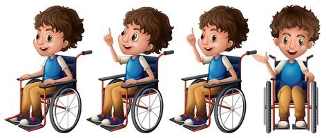 Jongen op rolstoel vector