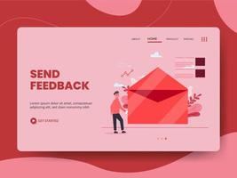 stuur feedback bestemmingspagina vector