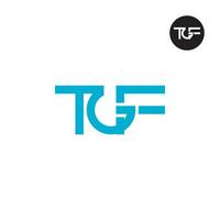 brief tgf monogram logo ontwerp vector