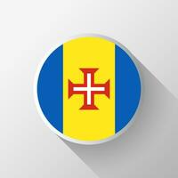 creatief Madeira vlag cirkel insigne vector