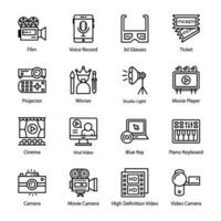 pak van film en cinematografie pictogrammen vector