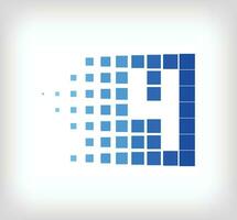 uniek creatief digitaal aantal 4 logo. technologie bedrijf logo sjabloon met pixel kunst en verspreide figuren. vector