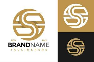 elegant brief s circulaire logo ontwerp vector symbool icoon illustratie