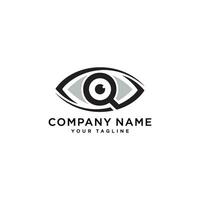 oog logo met brief q eerste logo sjabloon vector