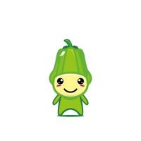 schattige lachende grappige chayote groente. vector cartoon kawaii karakter illustratie. geïsoleerd op witte achtergrond