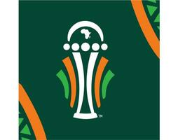 kan ivoor kust 2023 logo symbool abstract Afrikaanse kop van landen Amerikaans voetbal ontwerp vector illustratie met groen achtergrond