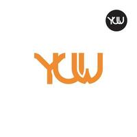 brief yuw monogram logo ontwerp vector