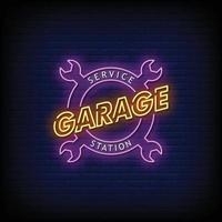garage tankstation neonreclame stijl tekst vector