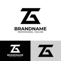 modern brief tg monogram logo set, geschikt voor bedrijf met tg of gt initialen vector