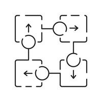 blockchain vector lijn concept icoon of logo element. technologie en geld financiën.